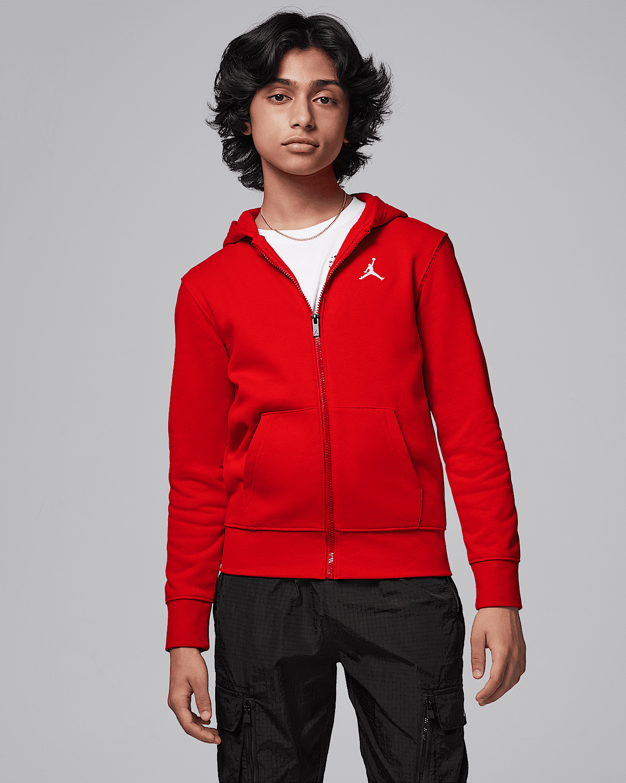 Jordan MJ Brooklyn Big Kids Fleece Full Zip Hoodie 8210.0 Sneaks.kg